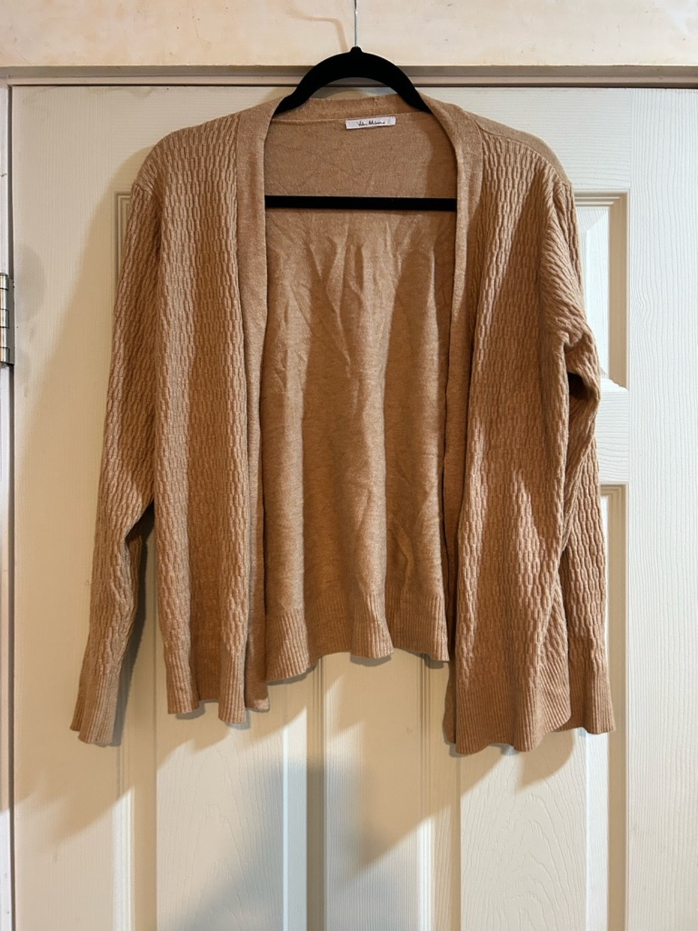Open-Front Knit Cardigan in Camel by Milano